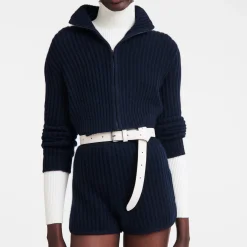 Outlet Kort Vest Met Ritskraag Tops en Blouses|Tricotkleding