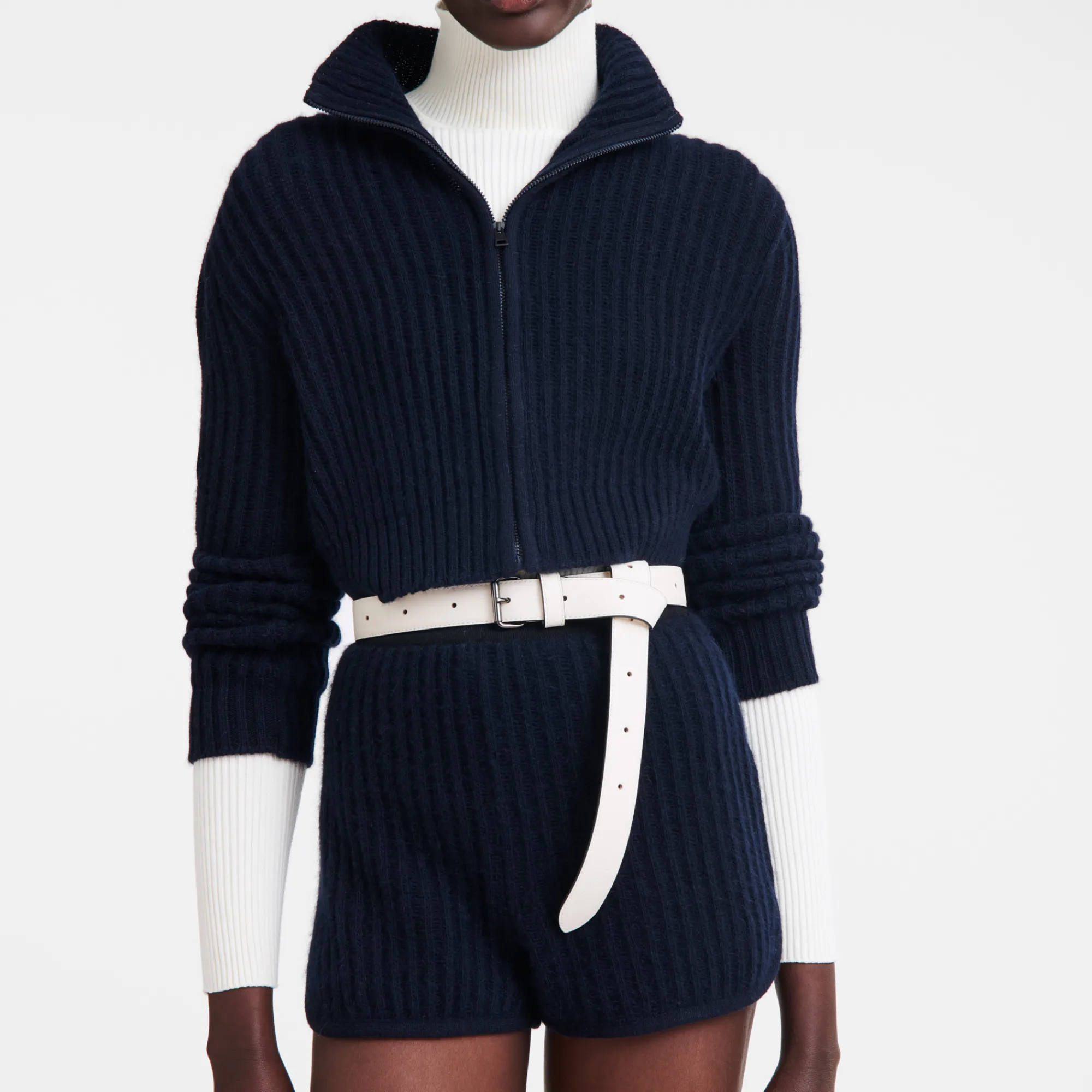 Outlet Kort Vest Met Ritskraag Tops en Blouses|Tricotkleding