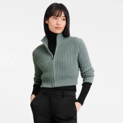 Clearance Kort Vest Met Ritskraag Tops en Blouses|Tricotkleding