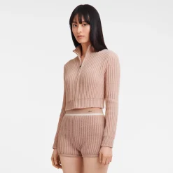 Clearance Kort Vest Met Ritskraag Tops en Blouses|Tricotkleding