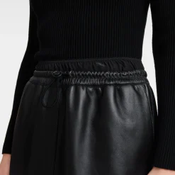 Hot Korte Leren Rok Met Riempatch Jurken en Rokken