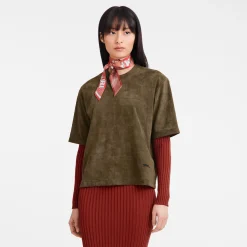 Clearance Korte Leren Top Tops en Blouses