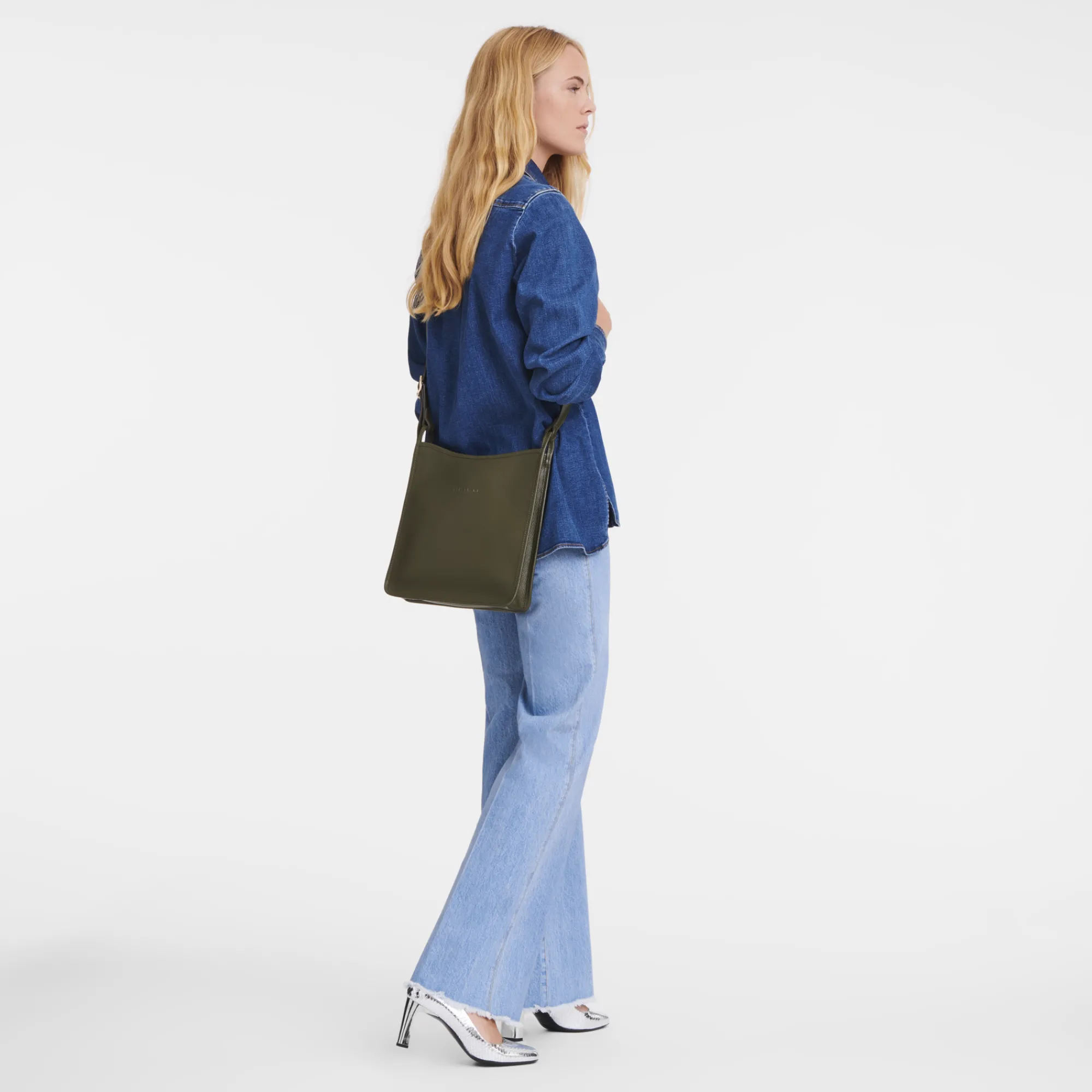 New Le Foulonné Schoudertas Met Rits M Crossbody tassen|Leren tassen