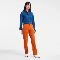 Discount Leren Rechte Broek Broeken & shorts