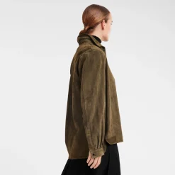 Discount Recht Leren Overhemd Tops en Blouses