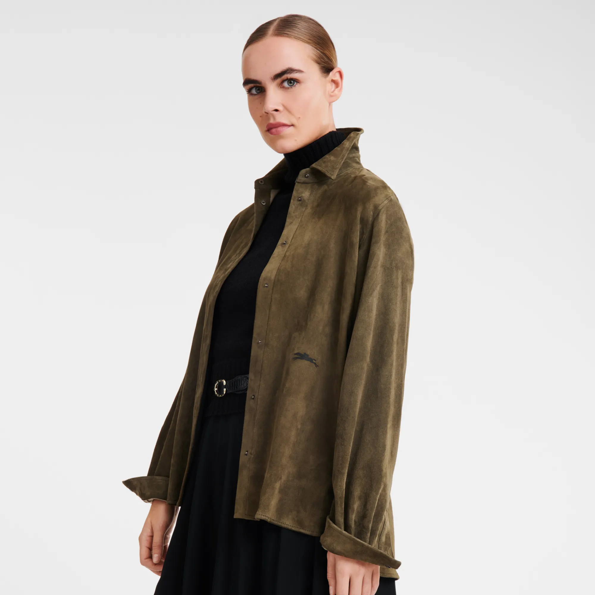 Discount Recht Leren Overhemd Tops en Blouses